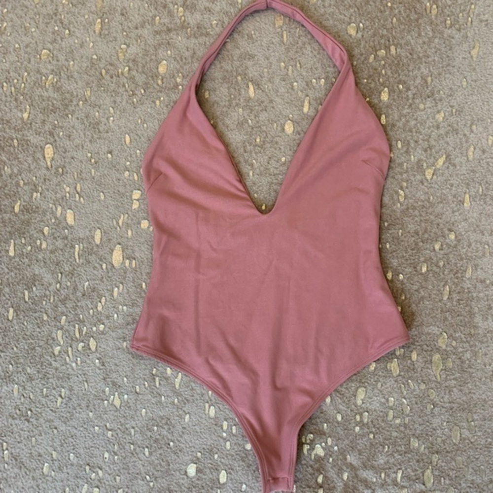 Alix Deep-V Neck Halter Bodysuit